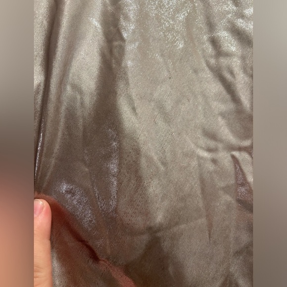 NWT Cult Gaia Leanne Low Back Metallic Satin Slip Dress Cameo - Picture 4 of 11